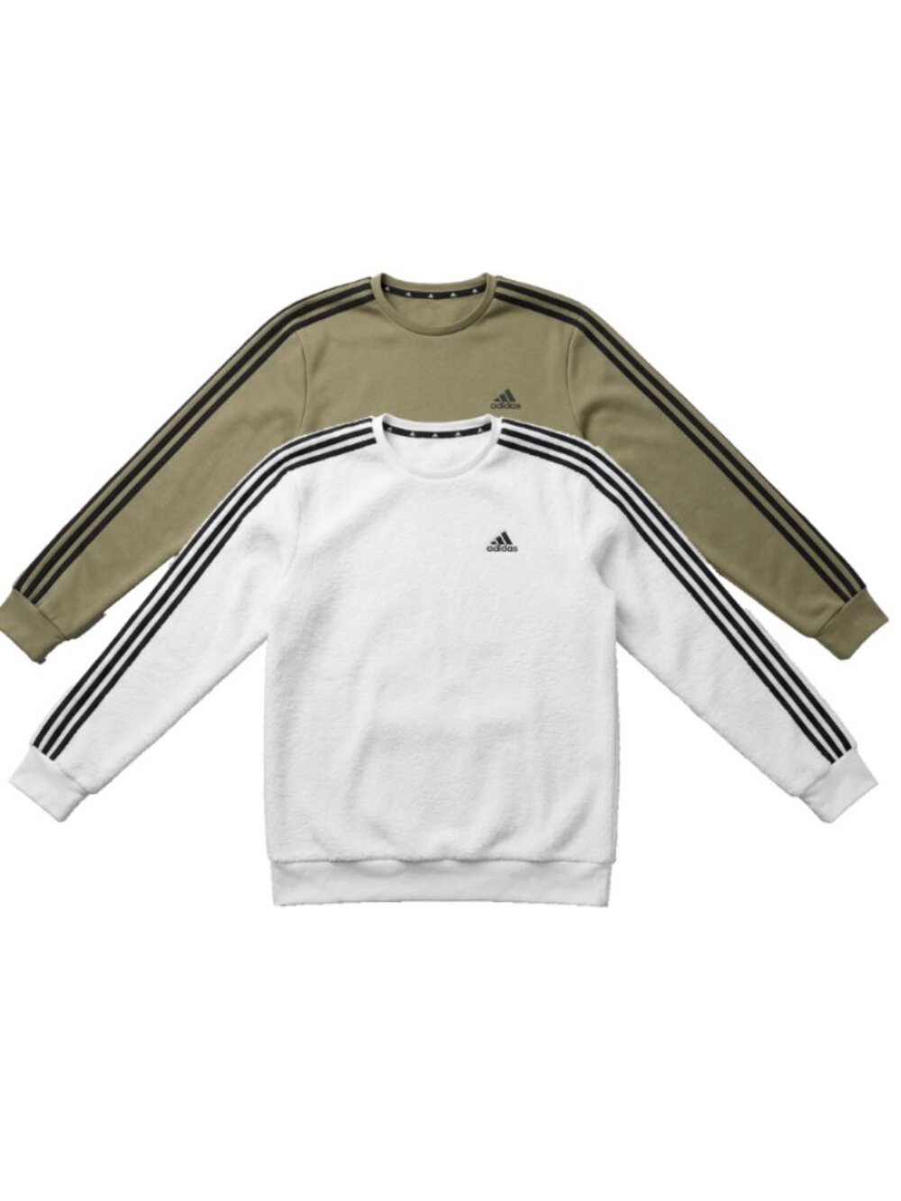 Adidas Primegreen 3-Stripe Crewneck Sweatshirt Lot 2 M White Green